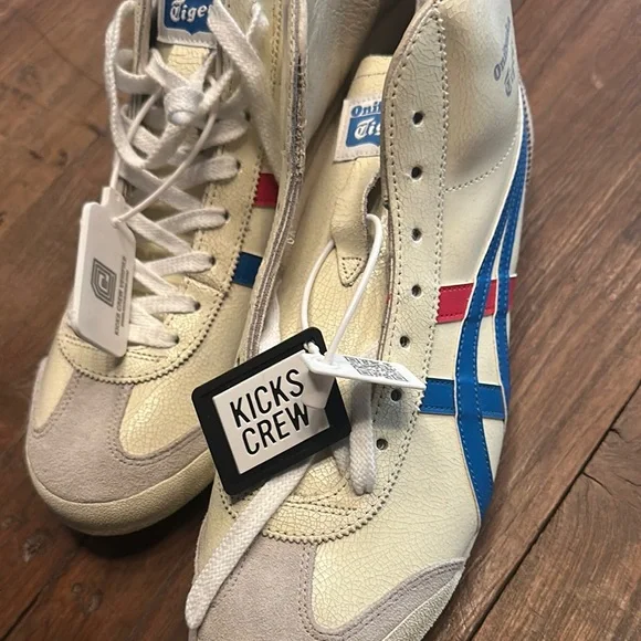 Onitsuka Tiger Cream and Blue Sneakers High-Top Design - Picture 4 of 4